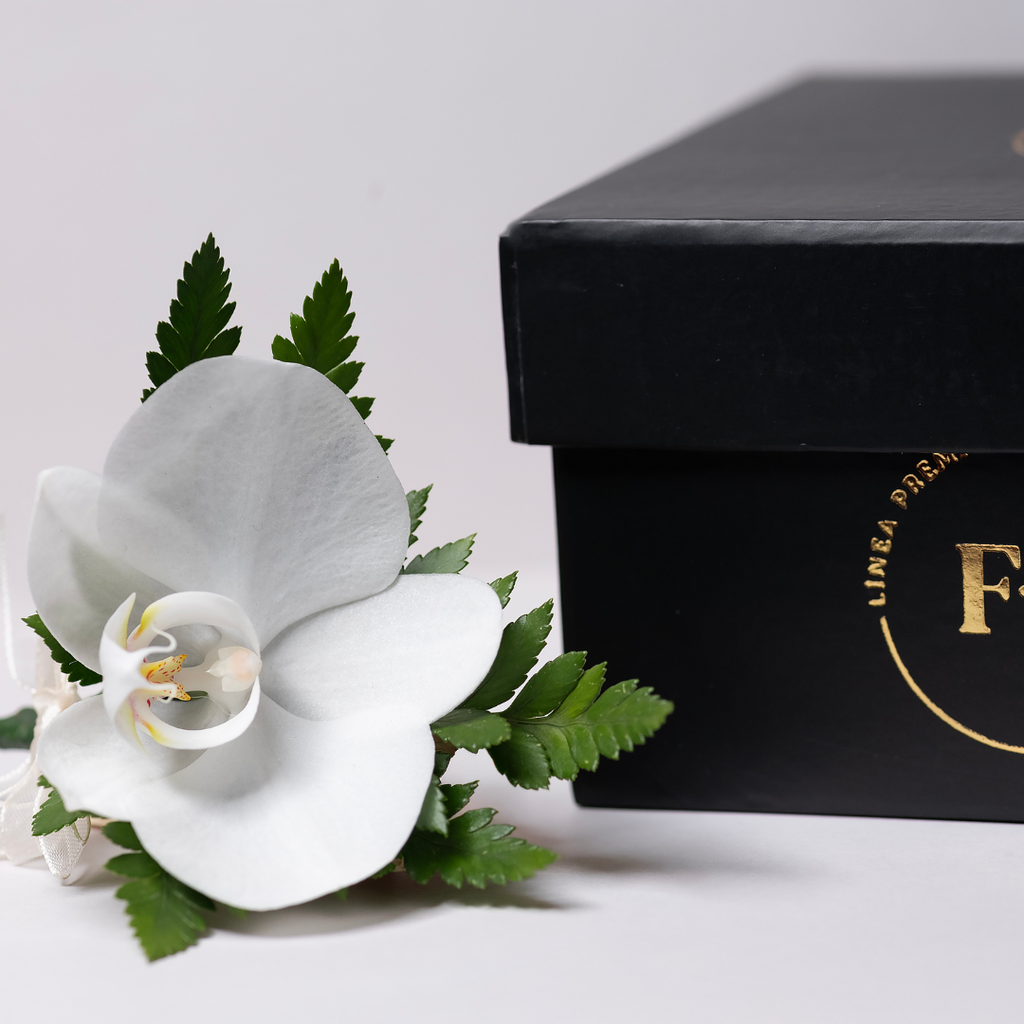 G - Corsage para pecho de Orquídea Blanca