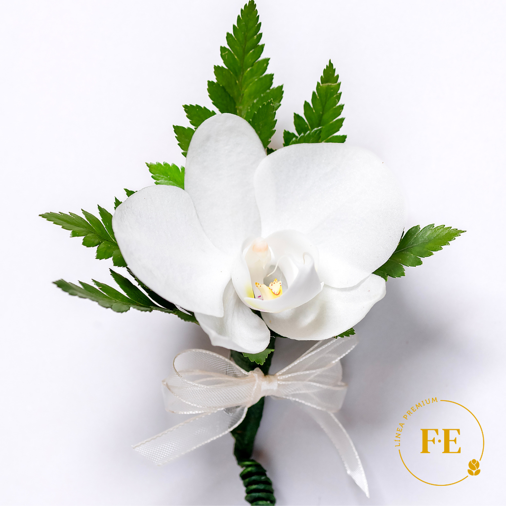 E - Corsage para pecho de Orquídea Blanca