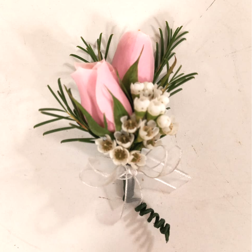 F - Corsage / Boutonier para pecho de Mini Rosas Rosadas
