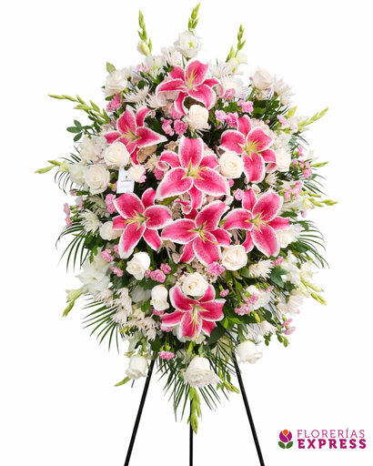 Corona de lirios rosados - 2.00 mt.